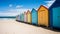 Vector Art of Beach Huts in Rainbow Colors