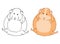 Vector art of cute little fat guinea pig on white background. Colorful illustration of small domestic cavy good for coloring pages