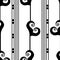 Vector art deco stylized floral foliage striped black white seamless pattern background. Monochrome geometric backdrop