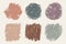 Vector artistic creative hand drawn grungy pencil textures. Differently hatched rough distressed draft shapes, pastel color smears