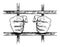 Vector Artistic Drawing of Hands of Prisoner in Prison Cell Holding Iron Bars.