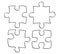 Vector Artistic Drawing Illustration of Four Jigsaw Puzzle Pieces