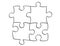 Vector Artistic Drawing Illustration of Four Jigsaw Puzzle Pieces