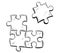 Vector Artistic Drawing Illustration of Four Jigsaw Puzzle Pieces