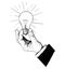 Vector Artistic Drawing Illustration of Hand of Businessman Holding Light Bulb