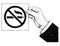 Vector Artistic Drawing Illustration of Hand Holding No Smoking Sign