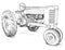 Vector Artistic Drawing Illustration of Old Tractor