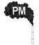 Vector Artistic Drawing Illustration of Smokestack, Industry or Factory Air PM Pollution