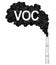 Vector Artistic Drawing Illustration of Smokestack, Industry or Factory Air VOC Pollution