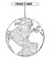 Vector Artistic Drawing Illustration of World Globe With Peace or War Decision Arrows