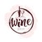 Vector artistic hand drawn wine logo