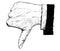 Vector Artistic Illustration or Drawing of Thumb Down Businessman Hand in Suit Gesture