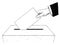 Vector Artistic Illustration or Drawing of Voter`s Hand Putting Envelope in Ballot Box