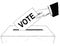Vector Artistic Illustration or Drawing of Voter`s Hand Putting Envelope With Vote Text in Ballot Box