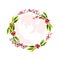 Vector artistic watercolor hand drawn Merry Christmas decoration wreath with holly berry branches isolated on white background.