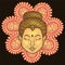 Vector artistically colorful Portrait of Buddha on mand