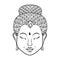 Vector artistically Portrait of Buddha for ornamental adult colo