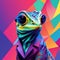 Vector Artistry: Chameleon Chronicles in Digital Facets and Panoramas