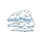 Vector asbtract sketch blue sky clouds icon