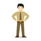 Vector asian office worker character in flat style