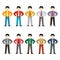 Vector asian office worker character set in flat style