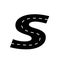 vector asphalt road turn s cartoon icon