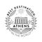 Vector Athens City Badge, Linear Style