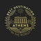 Vector Athens City Badge, Linear Style