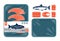 Vector Atlantic salmon packaging illustration