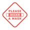 Vector attention sign, please wear face mask, in flat style