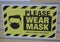 Vector attention sign, please wear mask avoid covid-19 virus black color on yellow background. warning or caution sign.