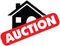 Vector Auction icon with a red banner