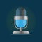 Vector Audio Microphone on blue background