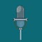 Vector Audio Microphone on lined green background