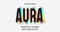 Vector aura color font 3d style modern typography