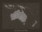 Vector Australia and Oceania map. Generative growth structure in form of continent. Organic texture with geographic