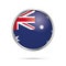 Vector Australian flag Button. Australia flag in glass button st