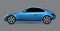 Vector automobile coupe isolated profile side view. Luxury modern sedan transport auto car. Side view car design illustration