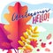 Vector Autumn background of fallen gold and red oak leaves. vector illustration