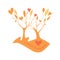 Vector autumn background with trees, heart and text I love autumn