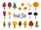 Vector autumn color forest set