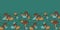 Vector autumn texture seamless border in green