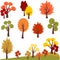 Vector Autumn tree Clip Art.