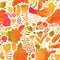 Vector autumn watercolor pattern. Handpainted texture with flowers and birds. Floral pattern.Original floral background