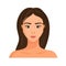 Vector avatar of a Hispanic girl. Beautiful latino face