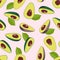 Vector avocado seamless pattern