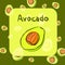 Vector avocado sketch background for recipe