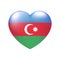 Vector Azerbaijan Flag Heart icon. Glossy emblem. Country love symbol. Isolated illustration