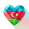 Vector Azerbaijans heart with the flag of the Republic of Azerbaijan.