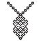 Vector aztec necklace Embroidery for fashion women. Pixel tribal pattern print or web design. jewelry,
